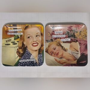 Anne Taintor - One Vintage Retro Pinup Funny Square Plate (14cm)